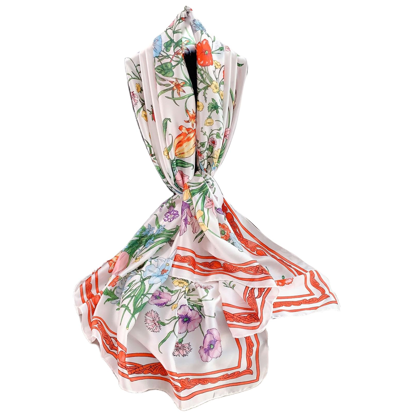 FAIRYGATE Frauen Seidenschal Elegante Leichte Lange Anti Allergie Tuch Sonnenschutz 90 * 180 cm