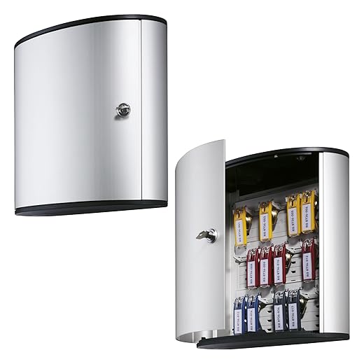 Caja De Llaves Key Box 18 En Oferta Durable Armario De Llaves Para 18 Llaves, Plata Metálica, 195123, Clave