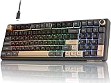 RK ROYAL KLUDGE R98 Pro Mechanical Keyboard, 96% Wired Gaming Keyboard RGB Backlit with Number Pad and Volume Knob, Gasket Mount, MDA Profile US Layout PBT Keycaps, Hot Swap Pre-lubed Linear Switch - 1