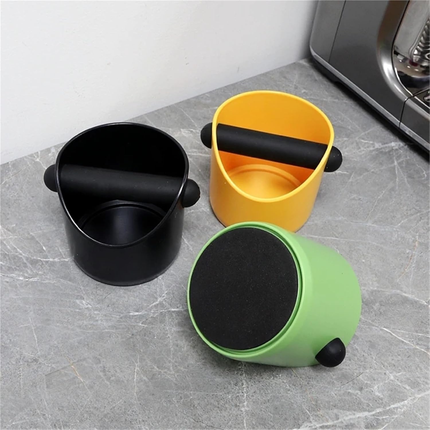 Coffee Knock Box Espresso Grounds Container Anti Slip Espresso Dump Bin Grind Barista Goods Cafe Bar Accessories(Light Green)