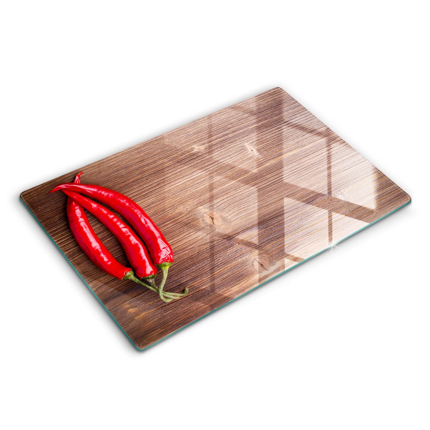 Plaque induction protection 80x52cm en verre pour cuisine moderne décor piment