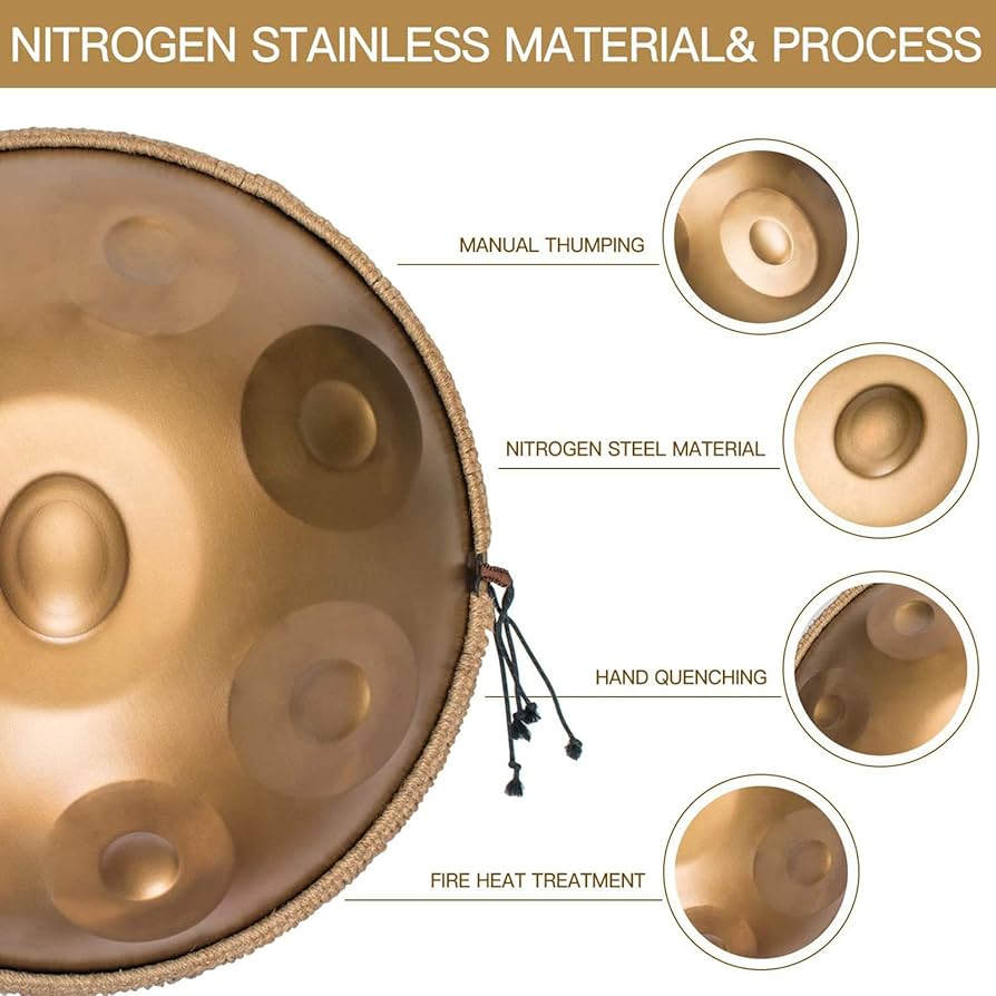 Amazon｜432 Hz ハンドパン スチール ドラム 9 ノート 22 インチ