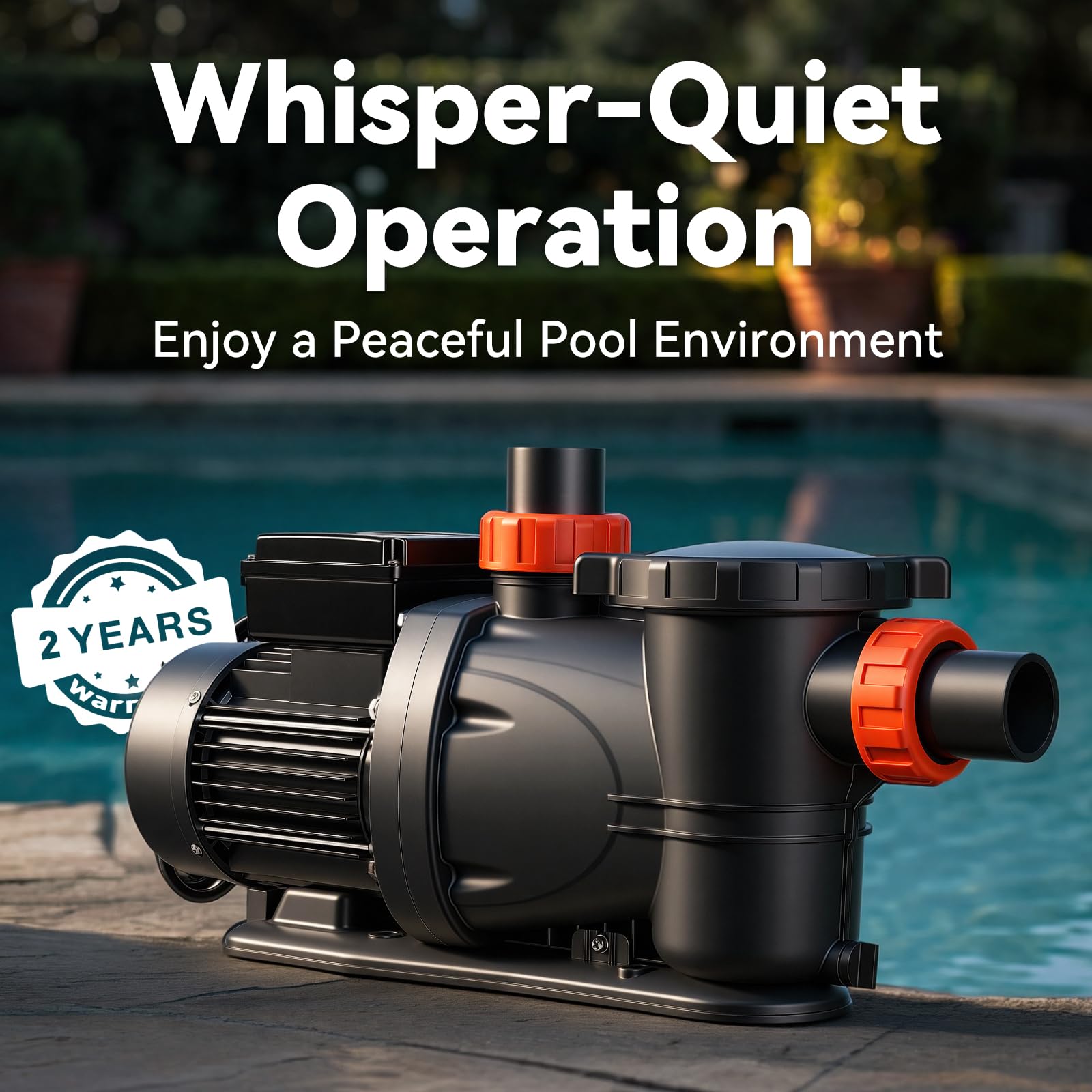LEO Bomba de piscina en el suelo, potente bomba de piscina autocebante de alto flujo con temporizador, 2.2HP 6950GPH 220V
