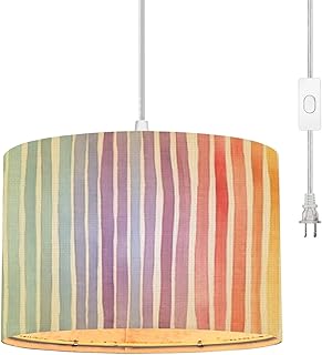 Plug in Pendant Light splattered rainbow hand drawn watercolor ink good ...