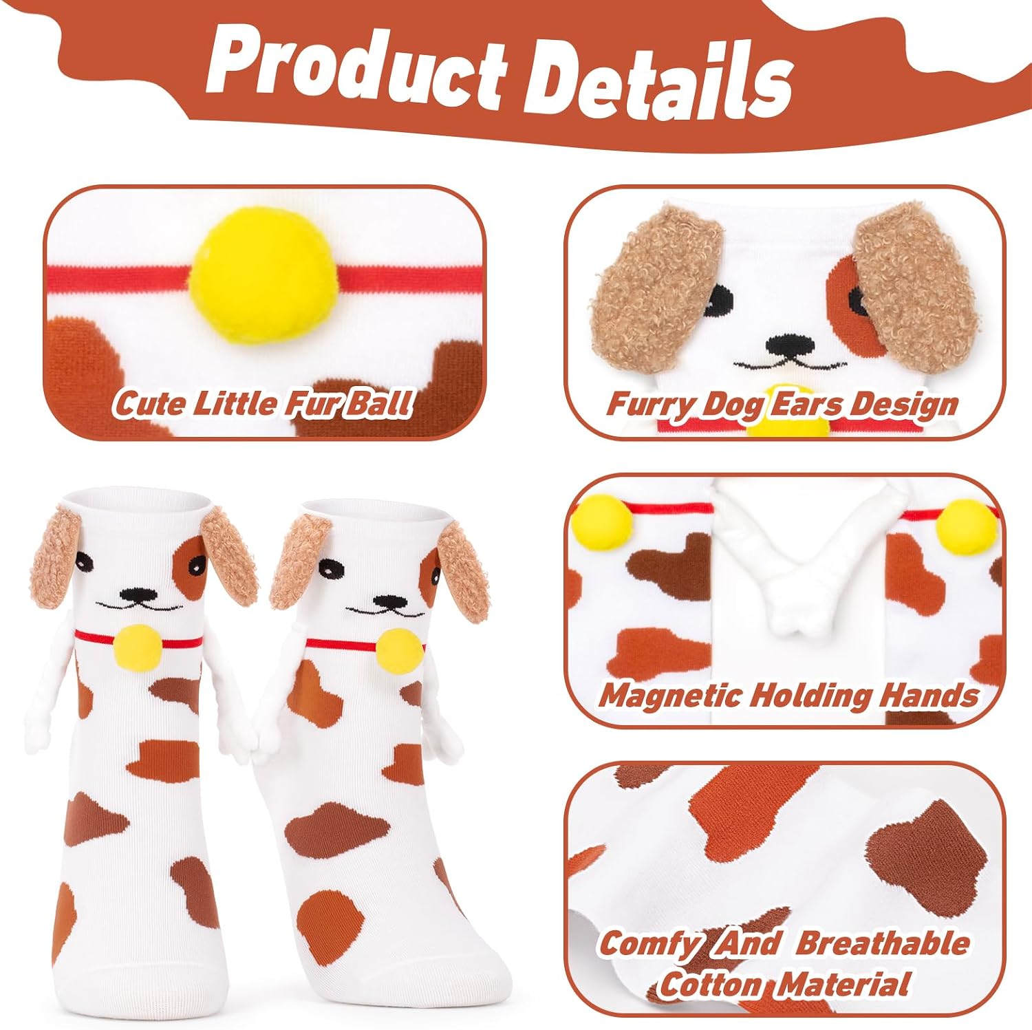 Crazy Socks for Kids Silly 3D Wacky Funny Holding Hands Animal Crew Socks image 5