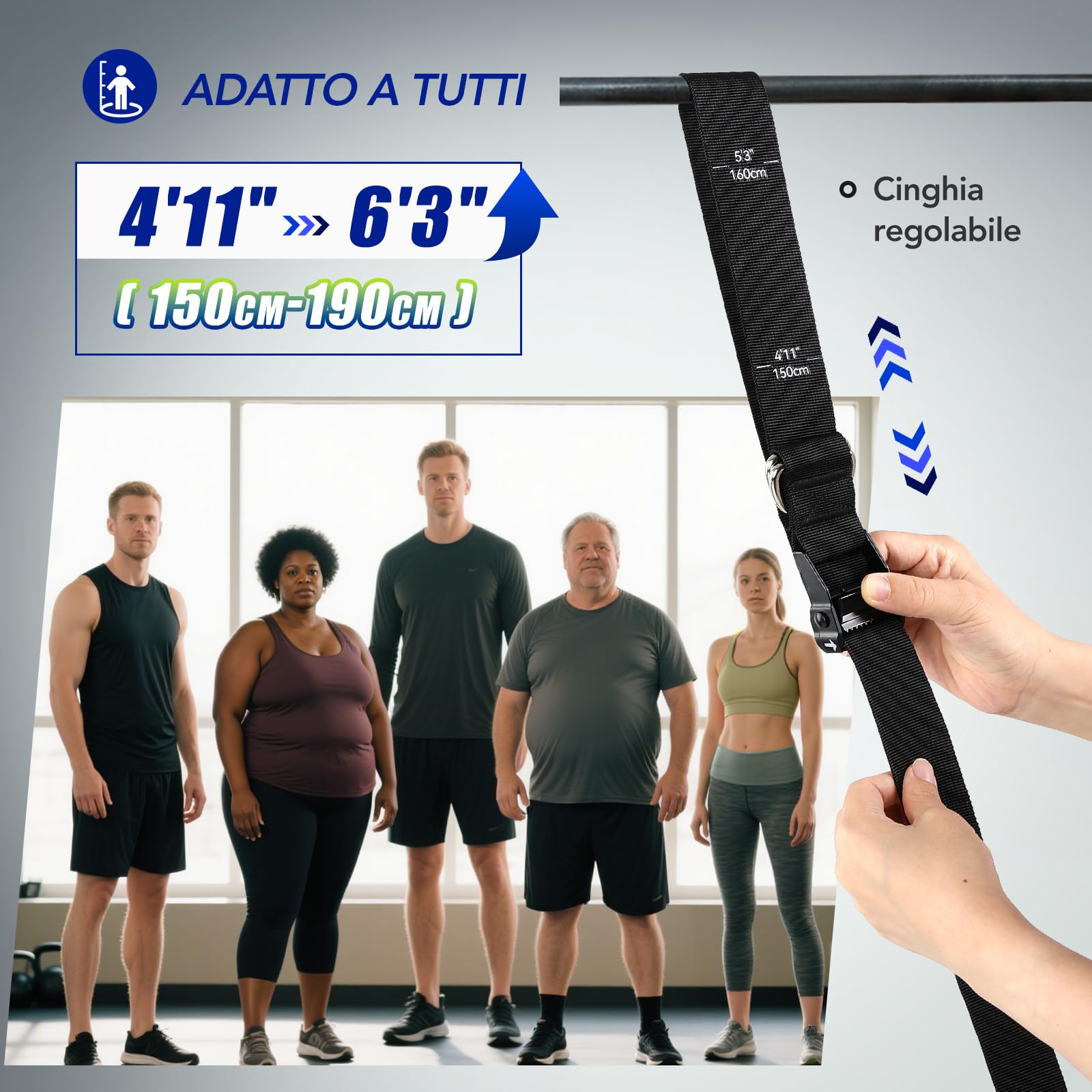 ALongSong Elastici Fitness Resistenza per Trazioni con 4/5 Fasce, Intervallo di Elastico Fitness da 80-320Lbs/80-400Lbs e Piattaforme per i Piedi Regolabili per Allenamento Palestra