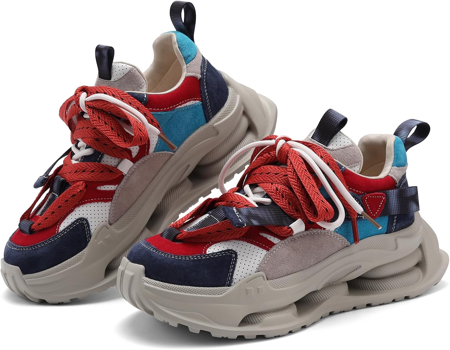 Women's Platform Shoes Chunky Comfort Orthopedic Wedge Walking Shoes Fashion Lace Up Casual Non-Slip Running Shoes