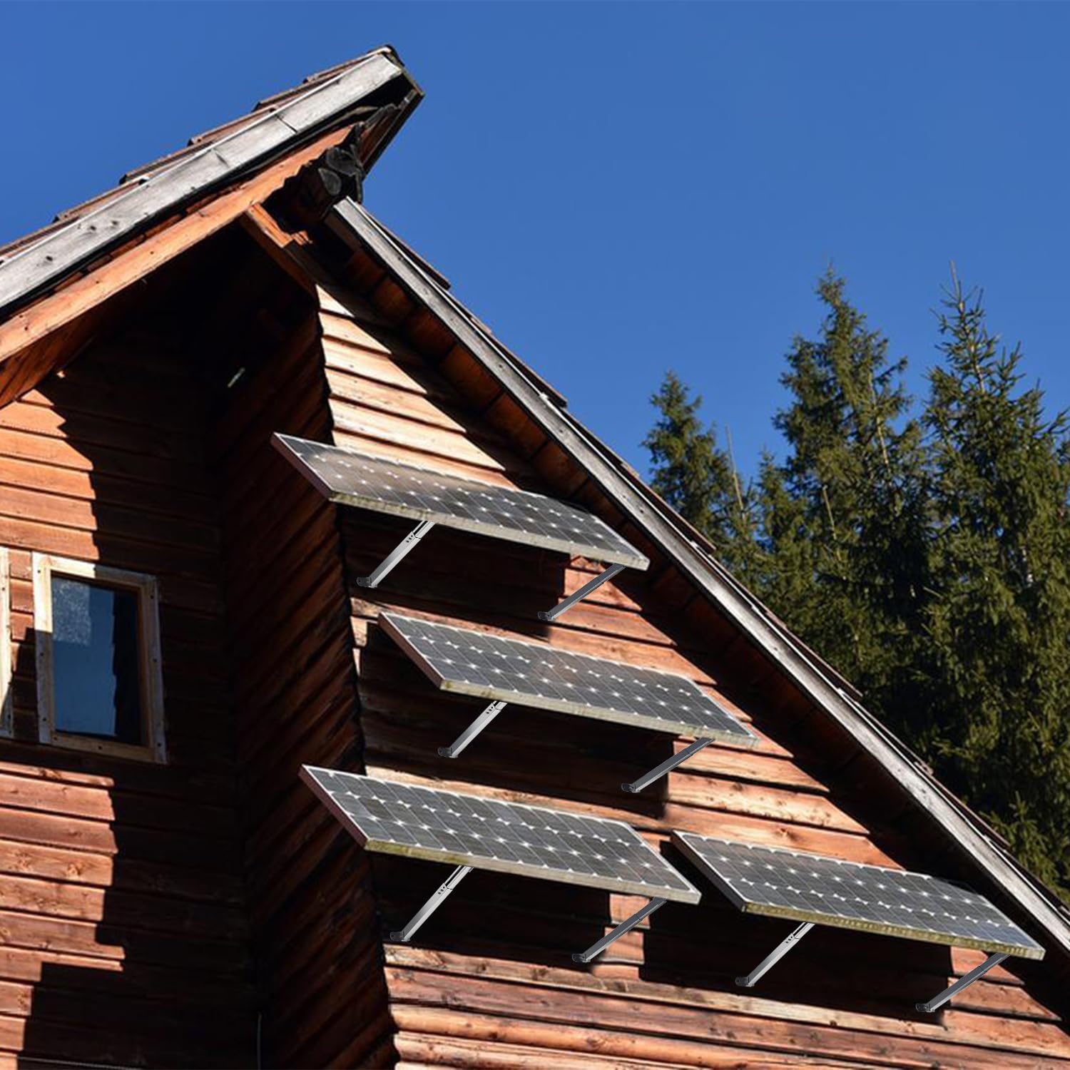 Balkonkraftwerk Solarmodul Halterung Verstellbar 0-60° | Länge 38-68 cm, Robust Wetterfest, Abgerundetes Fußdesign, Einfache Installation, für Balkon Flachdach, 2 Sets