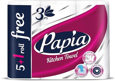 Papia Tissue - Kitchen Towel - 3 Ply - 6 Rolls