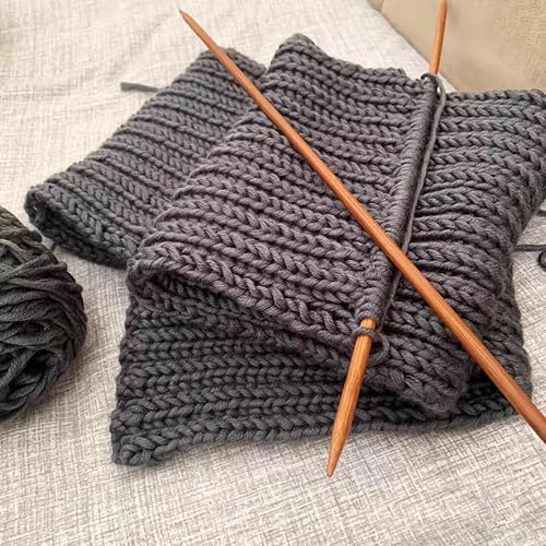 Miniatura 6 de Juego de agujas de tejer de bambú de una sola punta  18 pares de agujas de tejer rectas de madera para principiantes aguja circular de bambú natural