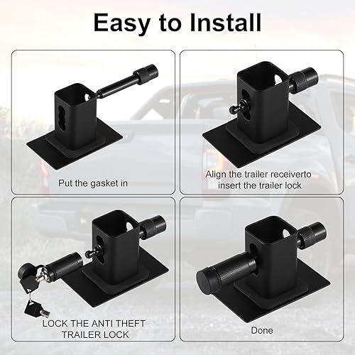 Vista 6 de SINGARO Cubierta de enganche de remolque, cubierta de enganche de remolque de metal pesado con bandera estadounidense para receptores de 2 pulgadas