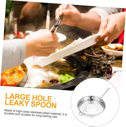 Miniatura 8 de Colador de fondo plano de acero inoxidable, cuchara de cocina de agujero grande para filtrar ollas calientes y camarones, colador de malla