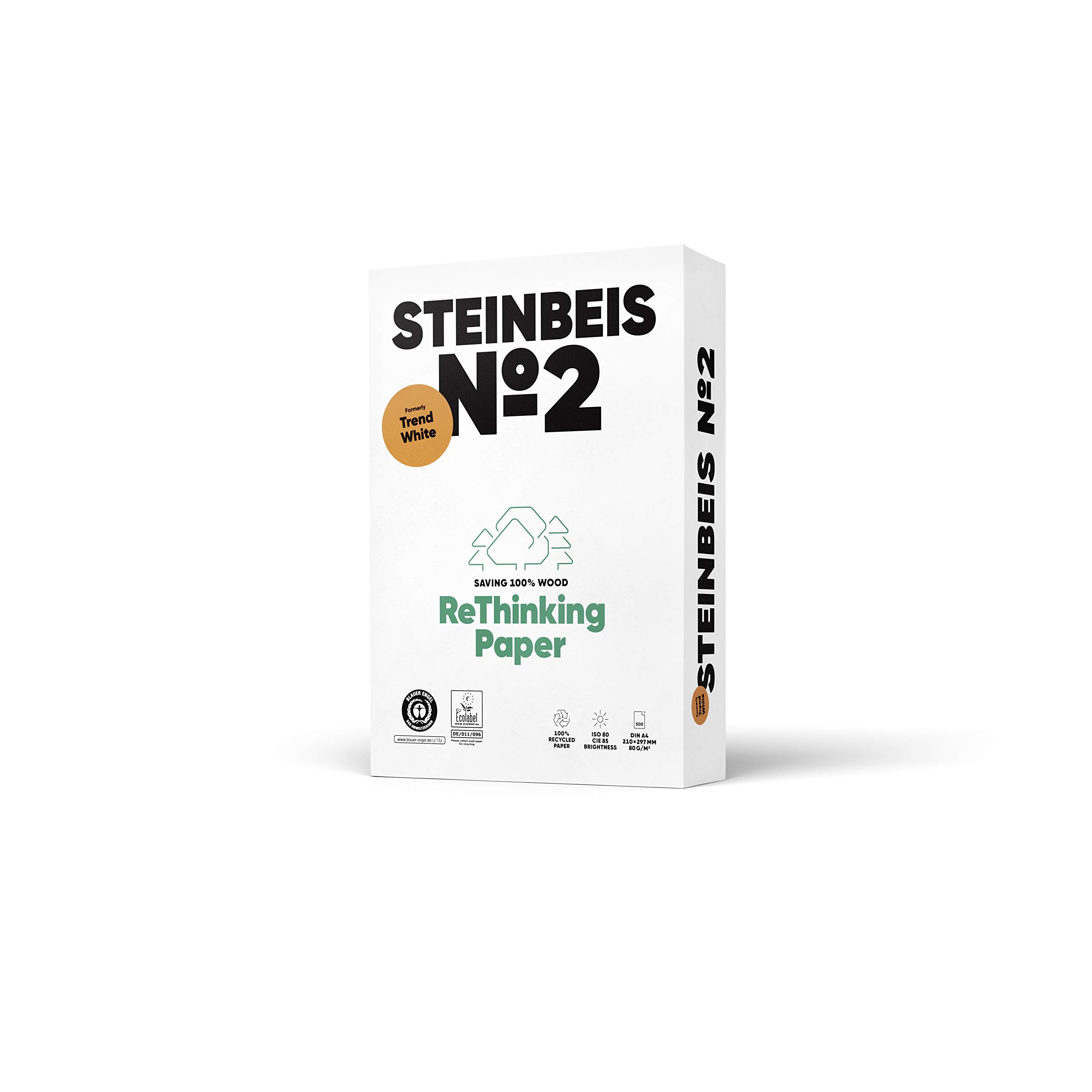 STEINBEIS N°2 TRENDWHITE Carta Riciclata A4 80g Risma 500 Fogli