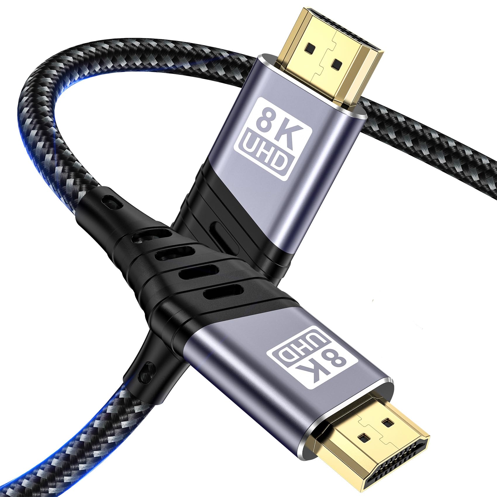 Câble HDMI 1m, 8K@60Hz Câble HDMI 2.1, 48gbps Haute Vitesse 4K@120Hz pour PS5 Console 7680P DTS:X eARC Dolby Vision, HDCP 2.2/2.3, HDR Dynamique,Compatible avec PS5/4/3 X-BOX HDTV