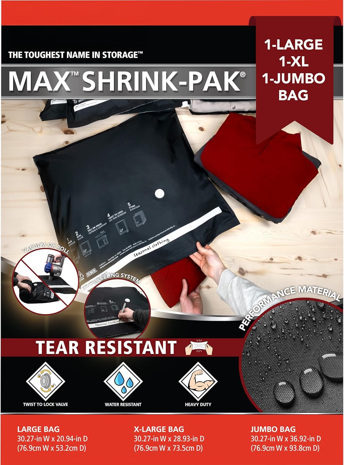 SuG×MALKOMALKA バッグ　グッズ Amazon.com: MAX Shrink-Pak Vacuum Seal Storage Bags for Clothing