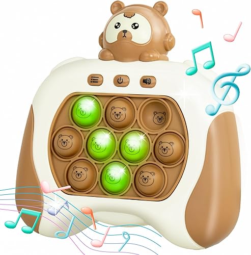 Marlo & Buzz Juguete de empuje rápido con controlador de juego Popit, animal sensorial con LED electrónico Popper Mejora la velocidad de reacción y