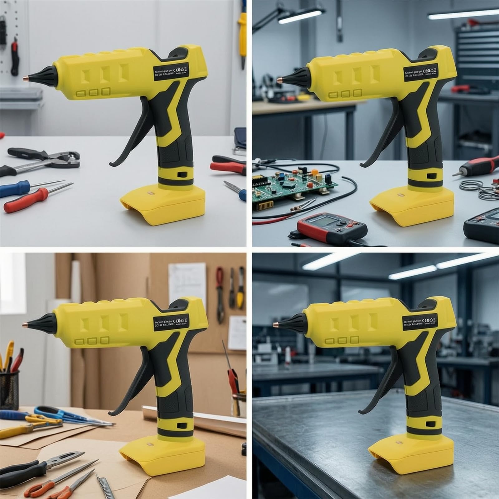 Pistola de Pegamento Termofusible Inalámbrica Aplicador de con Botones de Control y Agarre Confortable Interfaz para 20V Calentamiento Rápido Apta