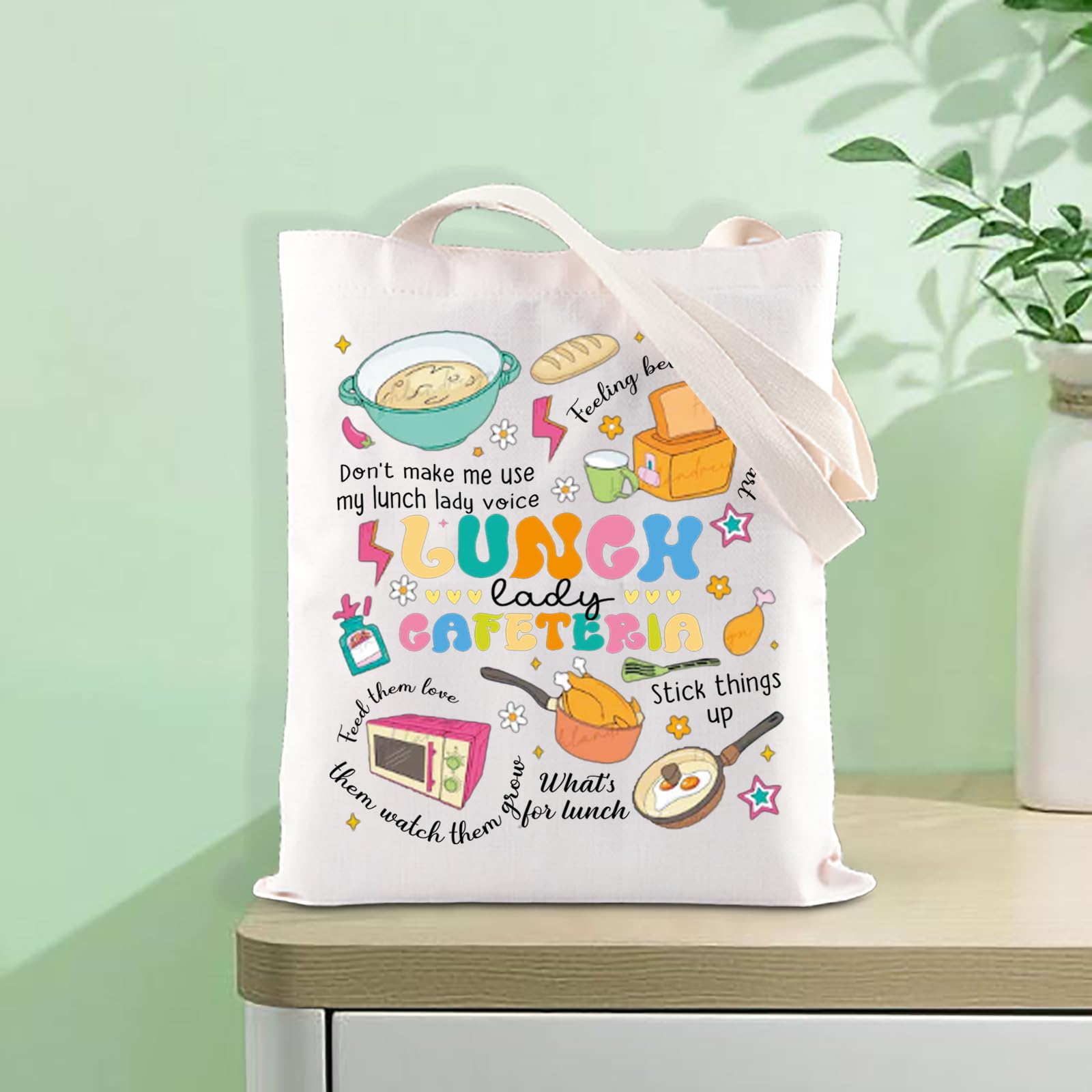 FOTAP Lunch Lady Gift School Cafeteria Worker Tote Bag Lunch Squad Gift Student Nutrition Team Gift Thank You Gift