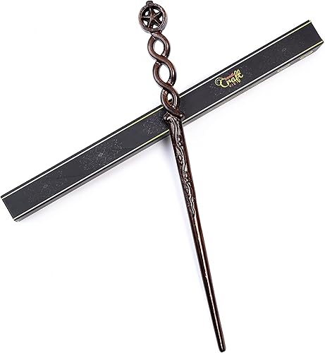 Miniatura 39 de Varita mágica doble para mago, varita mágica de madera real, varita mágica coleccionable (S9)