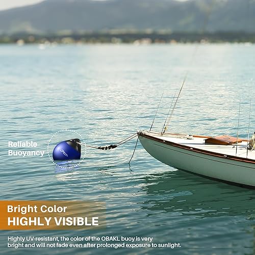 Miniatura 6 de OBAKL Par de bolas de vinilo para boya de barco, 11.4 x 13.8 pulgadas, bola redonda para guardabarros de barco para boya de amarre, boya flotante de