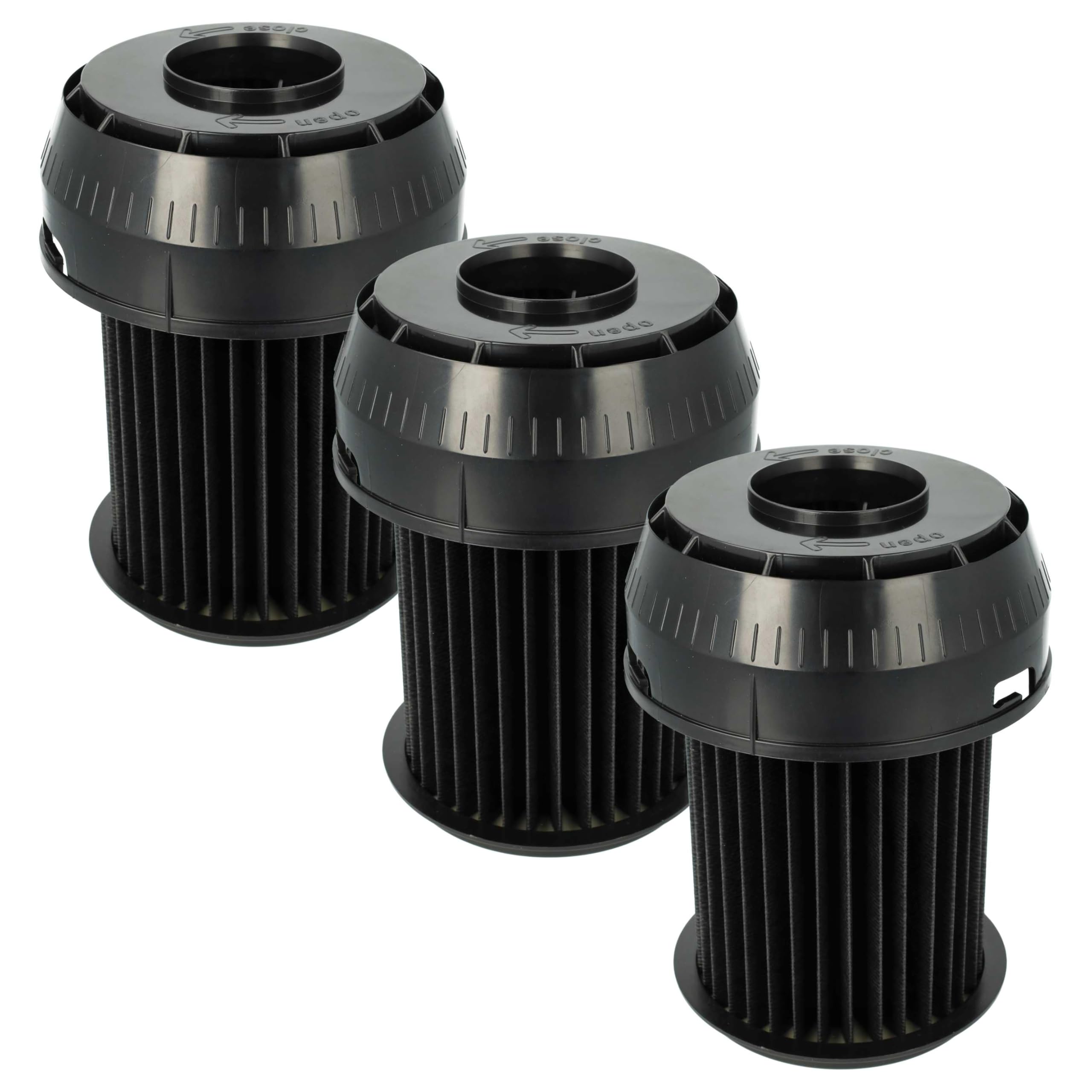 vhbw 3x filtro a pieghe piatte compatibile con Siemens VSX 6XTRM/04 X 6.0, 6XTRM 2/04X6.0 aspiratore - nero, lavabile