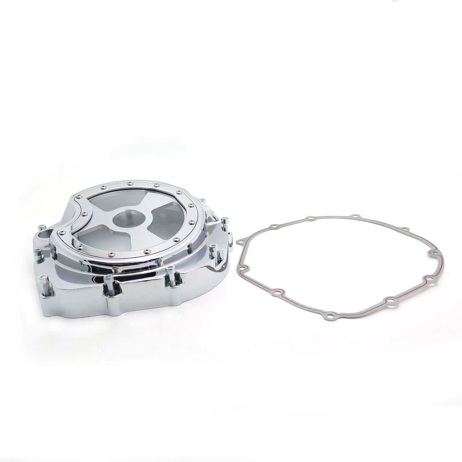 HONGK- Right Engine Clutch Cover See Through Compatible with Kawasak 06-14 Zx14R Zzr1400 w/gasket [B01NBF7SPG]
