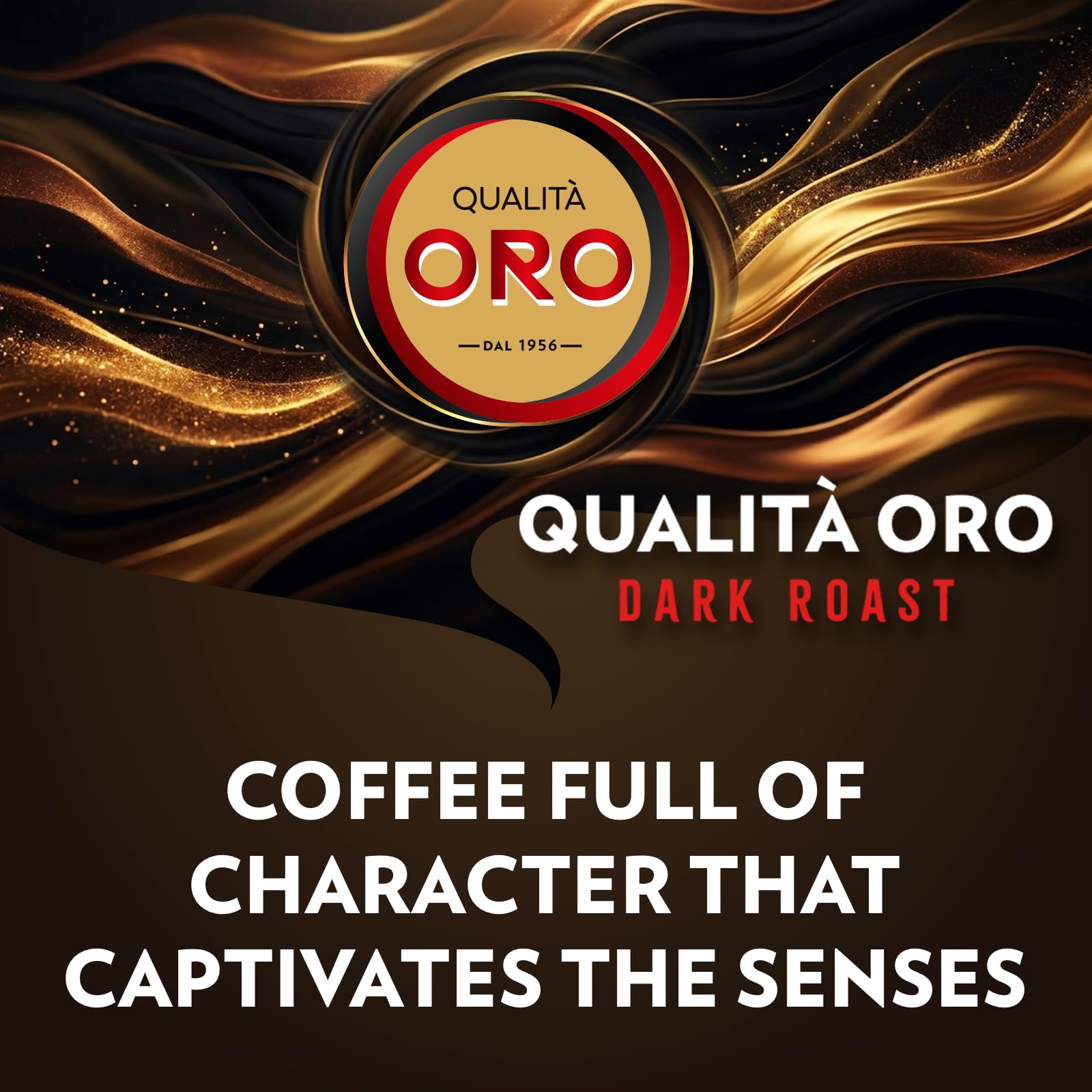Lavazza, Qualità Oro Dark Roast, 1 Kg, Café en Grano, Ideal para Cafetera Automática y Cafetera de Filtro, con Notas de Cacao y Frutos Secos, 100% Arábica, Intensidad 8/10, Tueste Oscuro