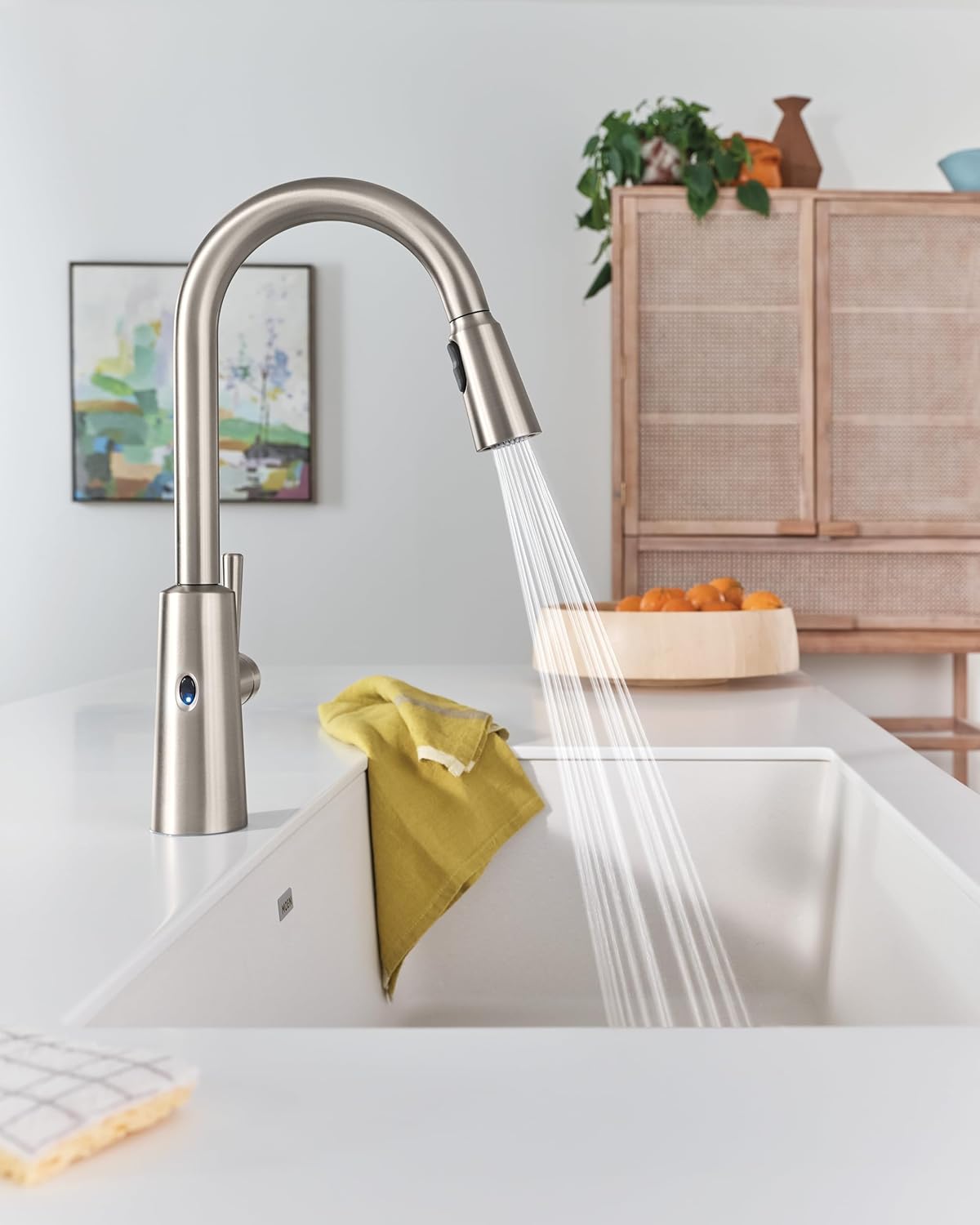 Moen Riley Spot Resist Stainless Hands-Free Touchless Sensor Single Handle Pull Down Kitchen Faucet, 7402EWSRS - Image 13
