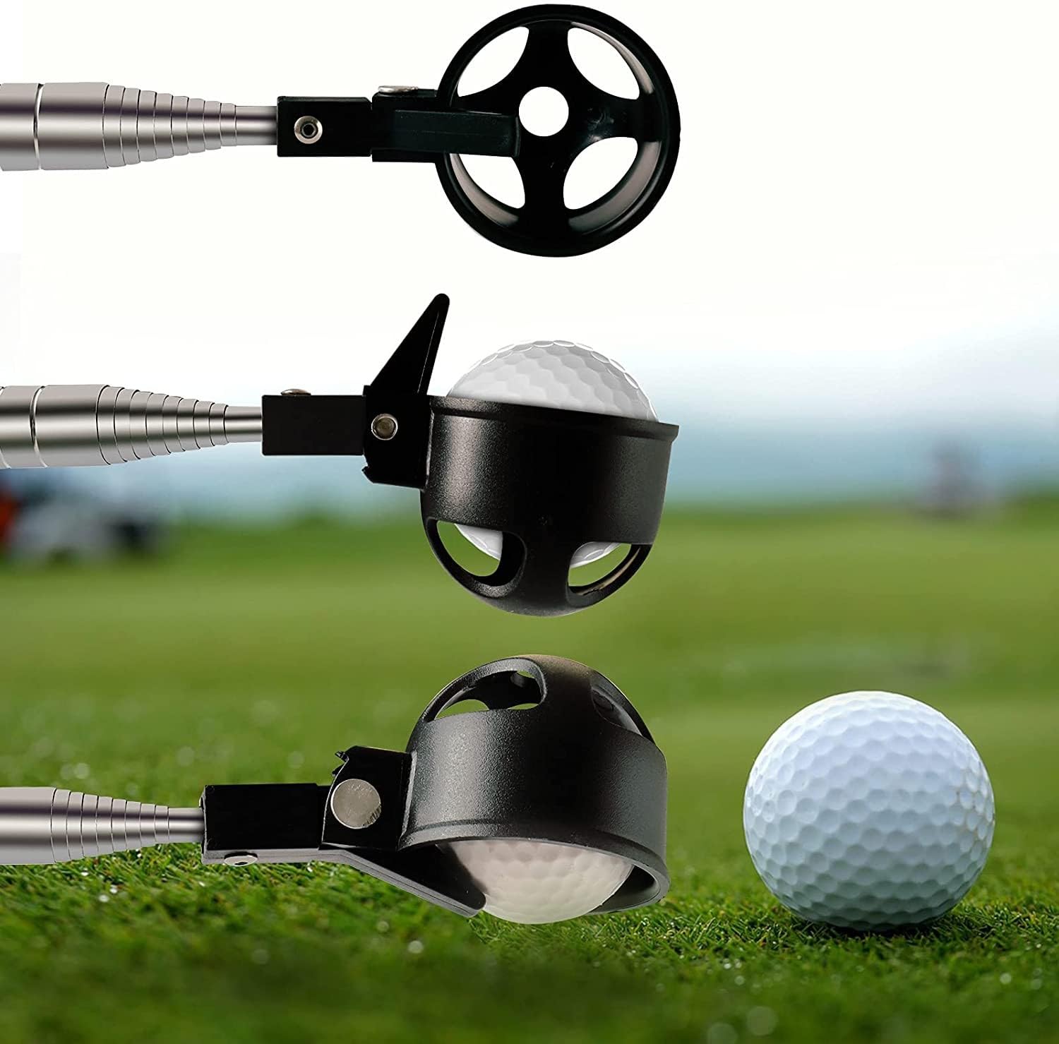 Outil de ramassage de balle de golf extensible de 45 cm à 2 m en acier inoxydable 304 Accessoire de golf essentiel TP15
