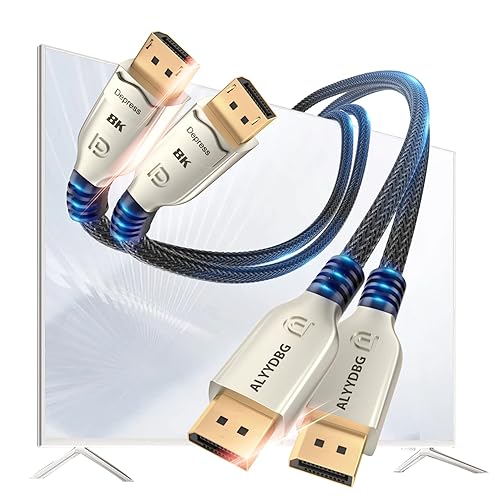 Cable Displayport 1.4 de 10 pies, cable DP 1.4 mejorado que funciona a UHD 16K 60Hz, 8K 120Hz, 4K 165Hz para requisitos de alta transmisión con 80