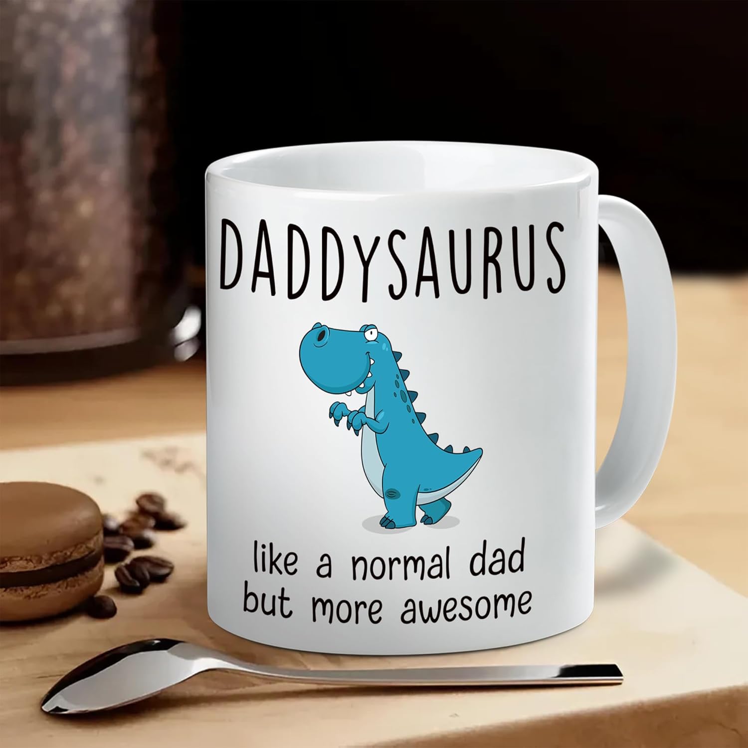 Gossby DADDYSAURUS Coffee Mug for Dad - Funny Gifts for Dad from Daughter, Son, Kid - 11oz T-rex Daddy Mug - Fathers Day, Christmas, Birthday Gift for Father, Step Daddy - Husband Gift from Wife - Image 8