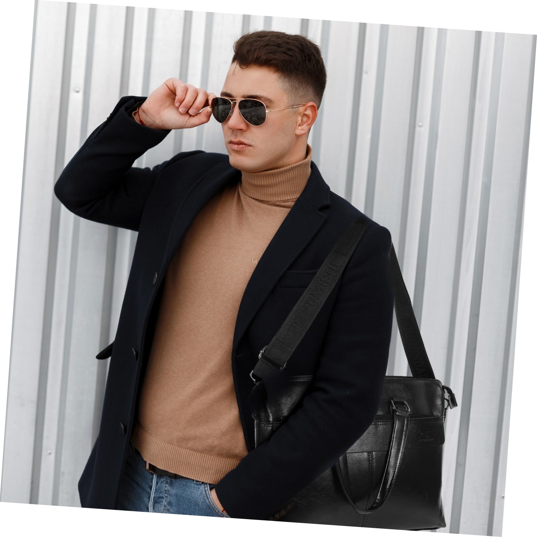 Modische Aktentasche und Vielseitigen Tragemöglichkeiten Handtasche Business aus Pu Leder Durchdachtem Innenraum in Schwarz Herren für Büro und Reisen