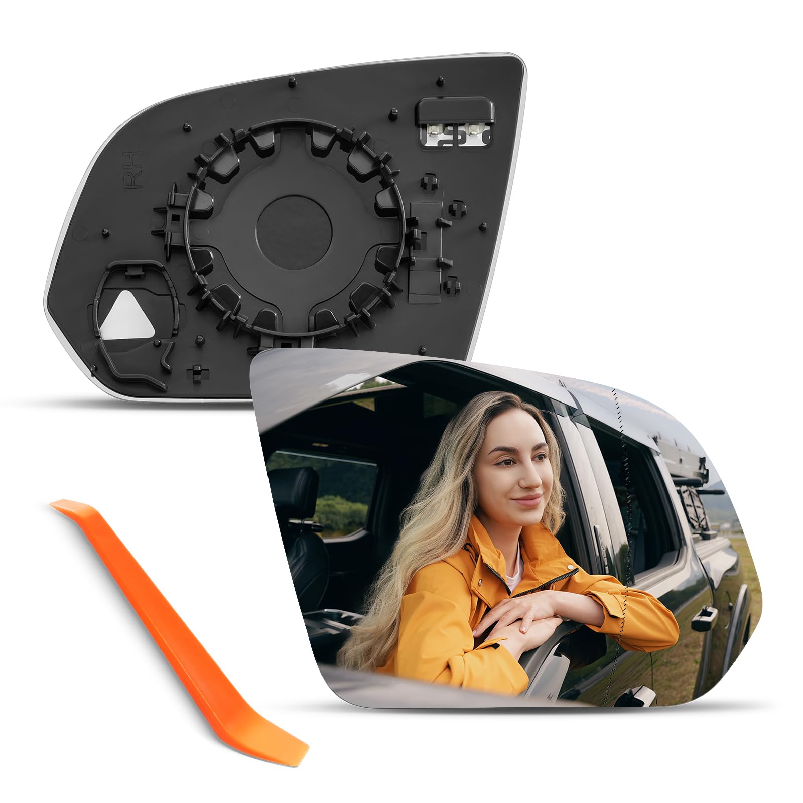 Compatible with Mercedes Benz Metris, W447, Vito, V Class Passenger Side Mirror, 2016 2017 2018 2019 2020 2021 2022, Right Side Mirrors with Backing Plate, Power Heated