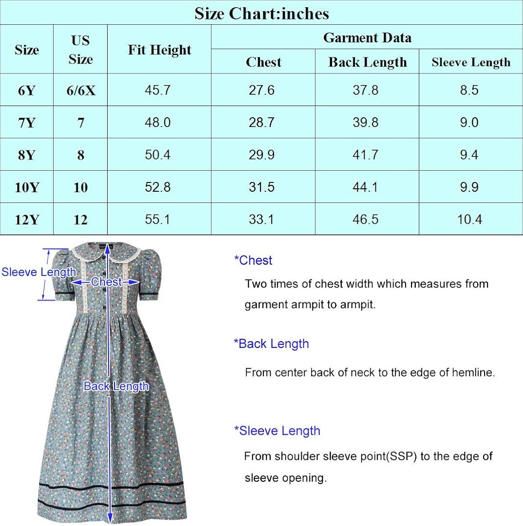 Scarlet Darkness Girls Colonial Prairie Dress Pioneer Colonial Dress Costume : Clothing, Shoes & Jewelry