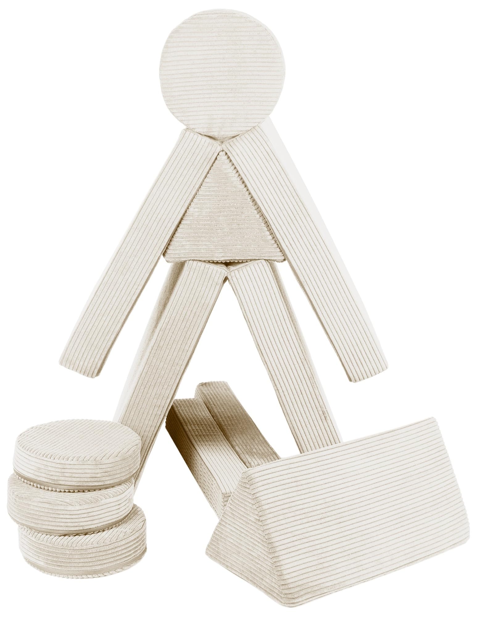 Canapé Multifonction Pouf Fauteuil pour Enfants éléments en Mousse Jeu (Couleur: crème (Velours côtelé))