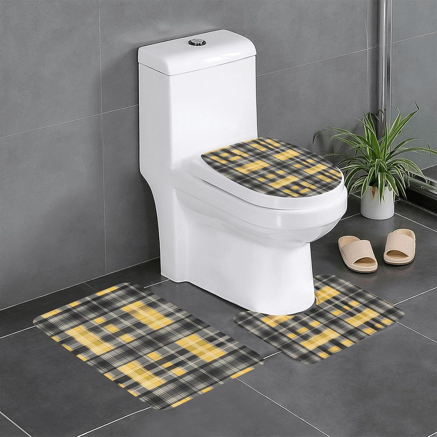Yellow Gray Black Plaid