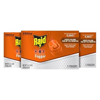 Raid Concentrated Deep Reach Fogger Kills Ants Roaches and Spiders 1.5 Ounce Cans 3 Count Pack of 3