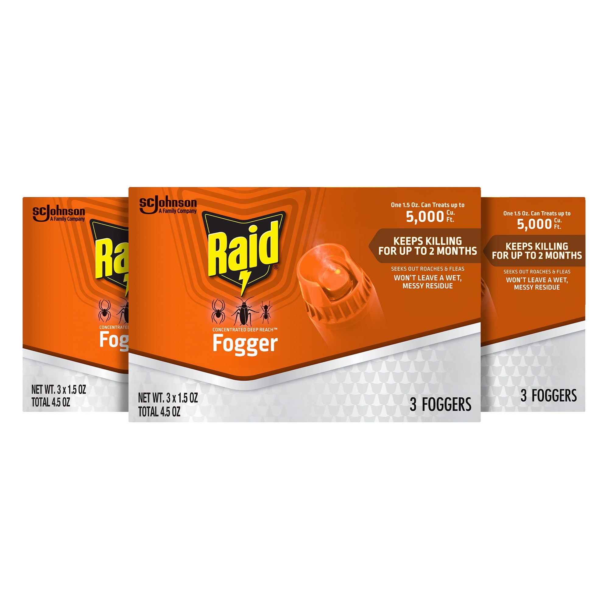 Raid Deep Reach Fogger 4.5 Ounce (Pack of 3)