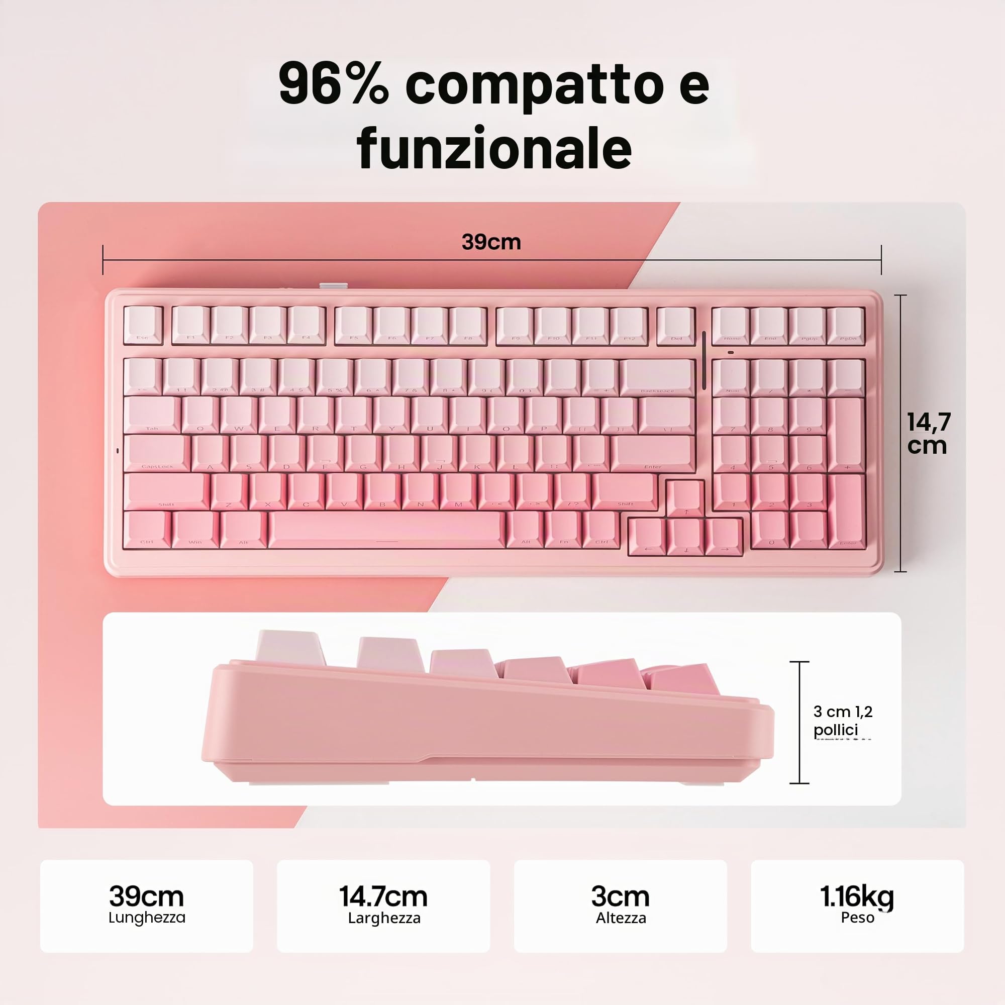 MechLands Aula F99 - Tastiera da gioco wireless al 96%, batteria da 8000 mAh, tastiera meccanica con guarnizione cremosa, BT/2,4 GHz/USB-C, sostituibile a caldo, interruttore lineare pre-lubrificato