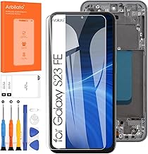 LCD Screen for Samsung S23 FE Replacement Screen for Galaxy S23 FE SM-S711U SM-S711B SM-S711W 6.4 Inch Digitizer Touch Assembly with Tools, Black with Frame