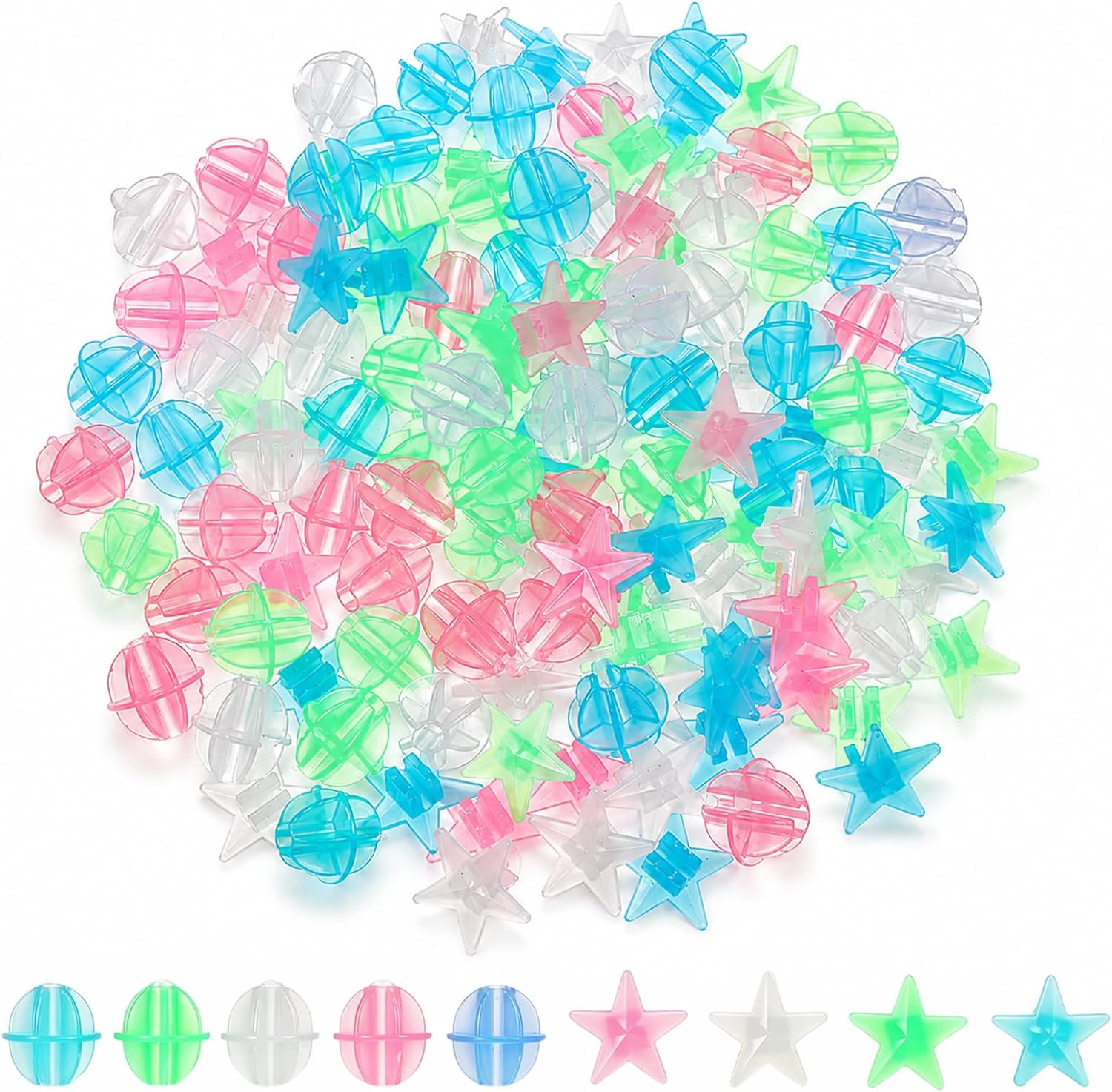 ElevateTech Bike Spoke Beads 144Pcs Glow in The Dark Bicycle Spokes
