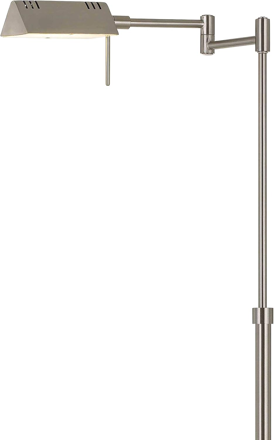 Benjara 10W LED Adjustable Metal Floor Lamp with Swing Arm, Chrome