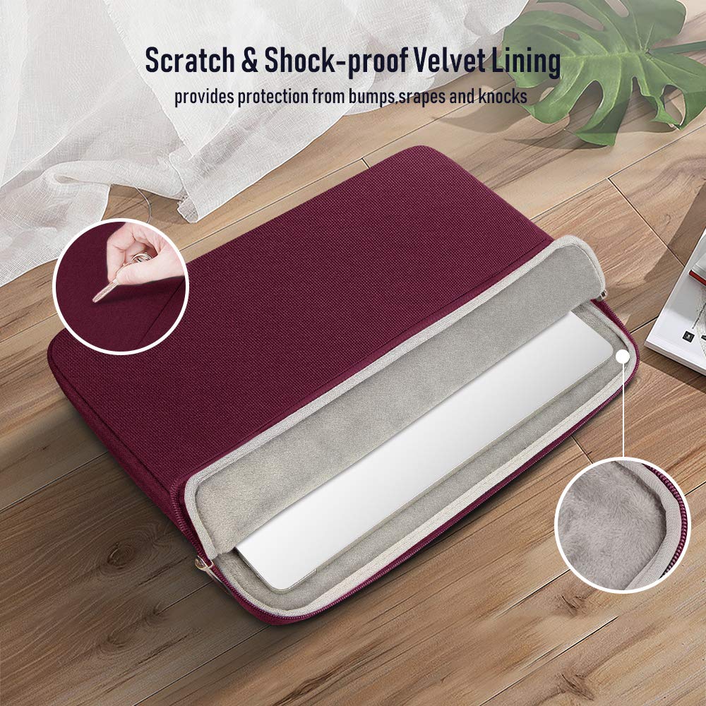AtailorBird Laptop-Hülle 15,6 Zoll - Wasserdichte Schutzhülle In Weinrot
