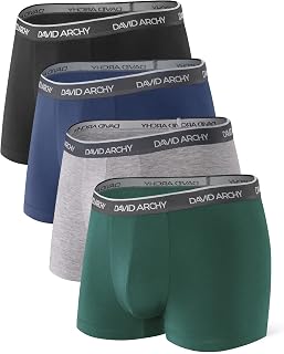 Men's Underwear Ultra Soft Comfy Breathable Bamboo Rayon Trunks in 4 or 7 Pack