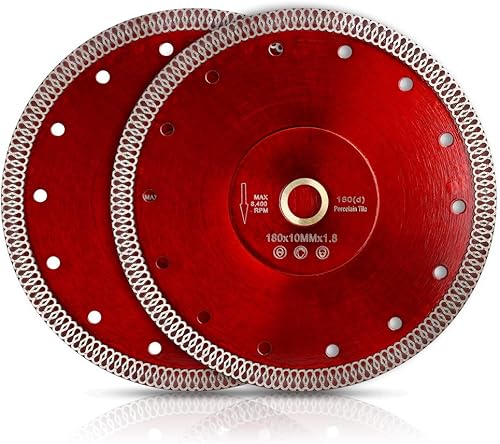 Miniatura 2 de 2 piezaslote Hoja de sierra para azulejos de 7" Hoja de sierra de diamante súper delgada para azulejos de porcelana y piedra