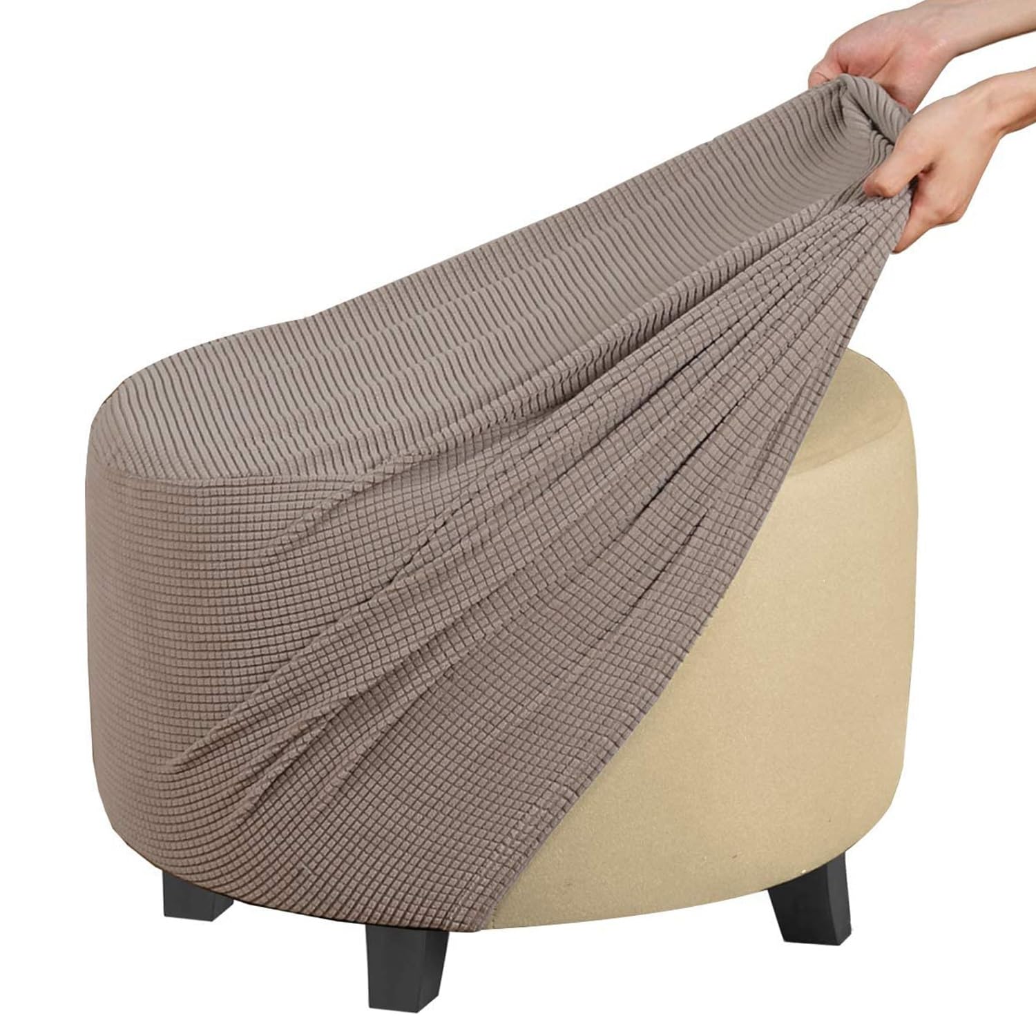 Copri Pouf Elasticizzato Jacquard 80x80x45cm - Fodera Protettiva Per Ottomano - Foto 5