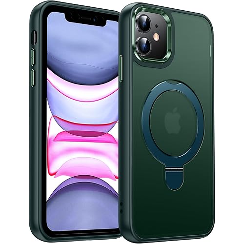 LeYi for iPhone-11 Cases with Kickstand Green for Magsafe[ Stand Ring Holder] Cover Funda para iphone11 Magnetic Women Rugged Military Grade Protective Heavy Duty Man i Phone 11case, Green