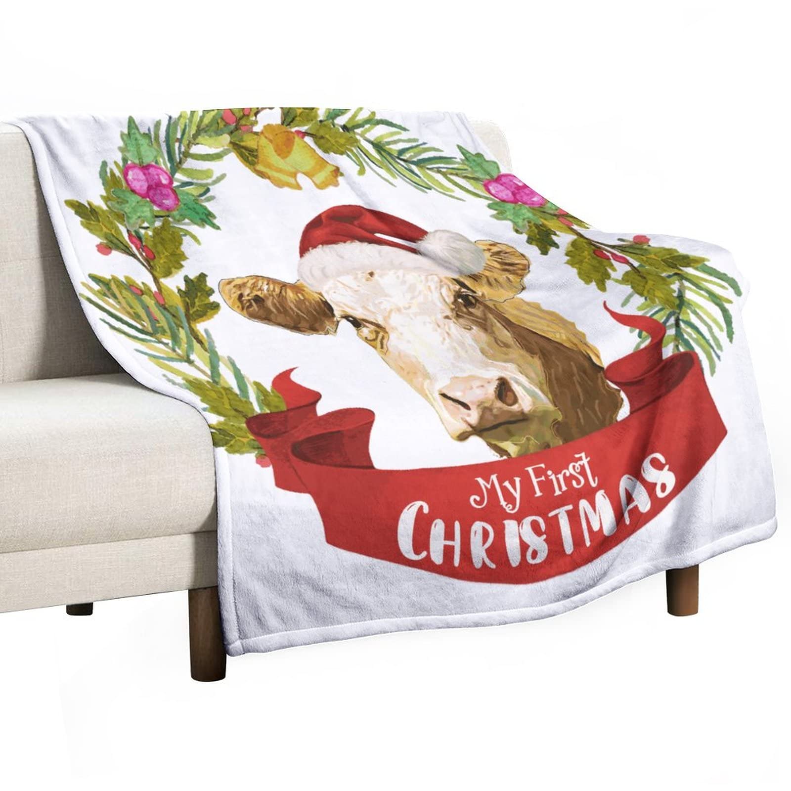 Couverture flanelle ultra douce 130x150 jeté de lit micro polaire Noël