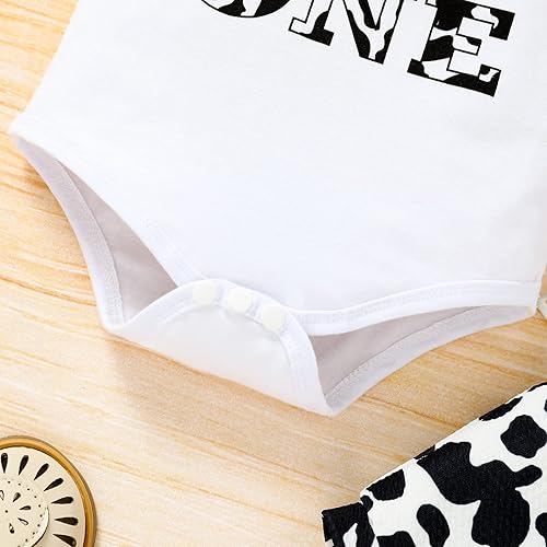 Miniatura 3 de Conjunto de ropa para bebé niña de 1er cumpleaños con mangas con volantes pantalones cortos estampados diadema con diseño de pastel