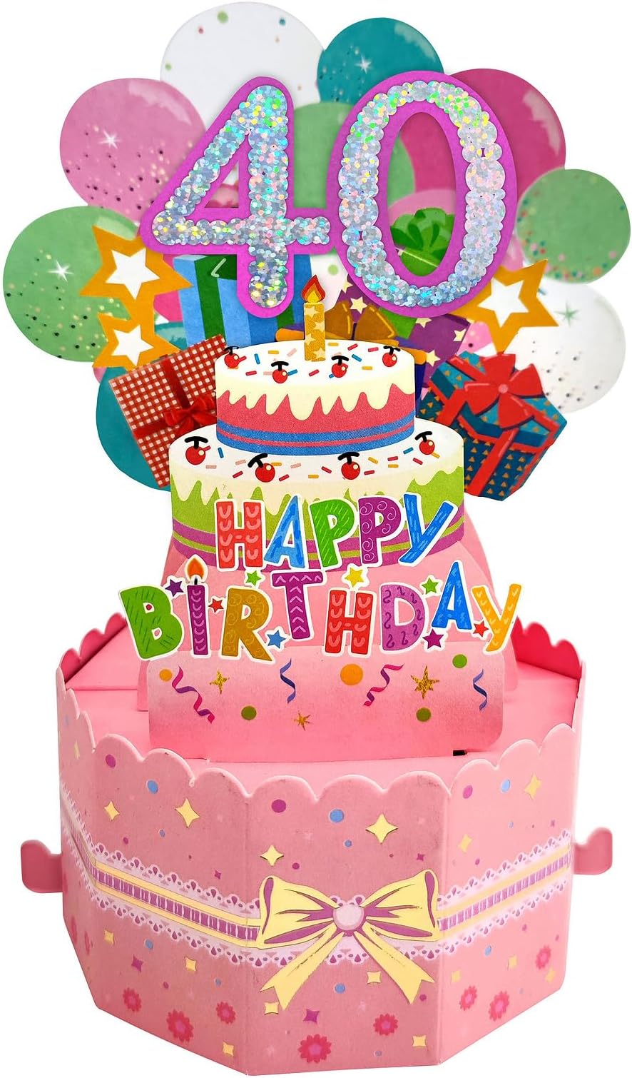 Happy 40th Birthday Pop-Up Greeting Card Original Second Nature 3D Pop ...